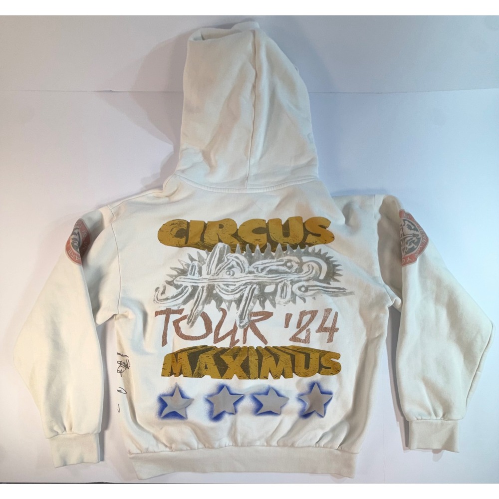 Travis Scott Circus Maximus Tour 24 Utopia Hoodie Cream White Mens Large